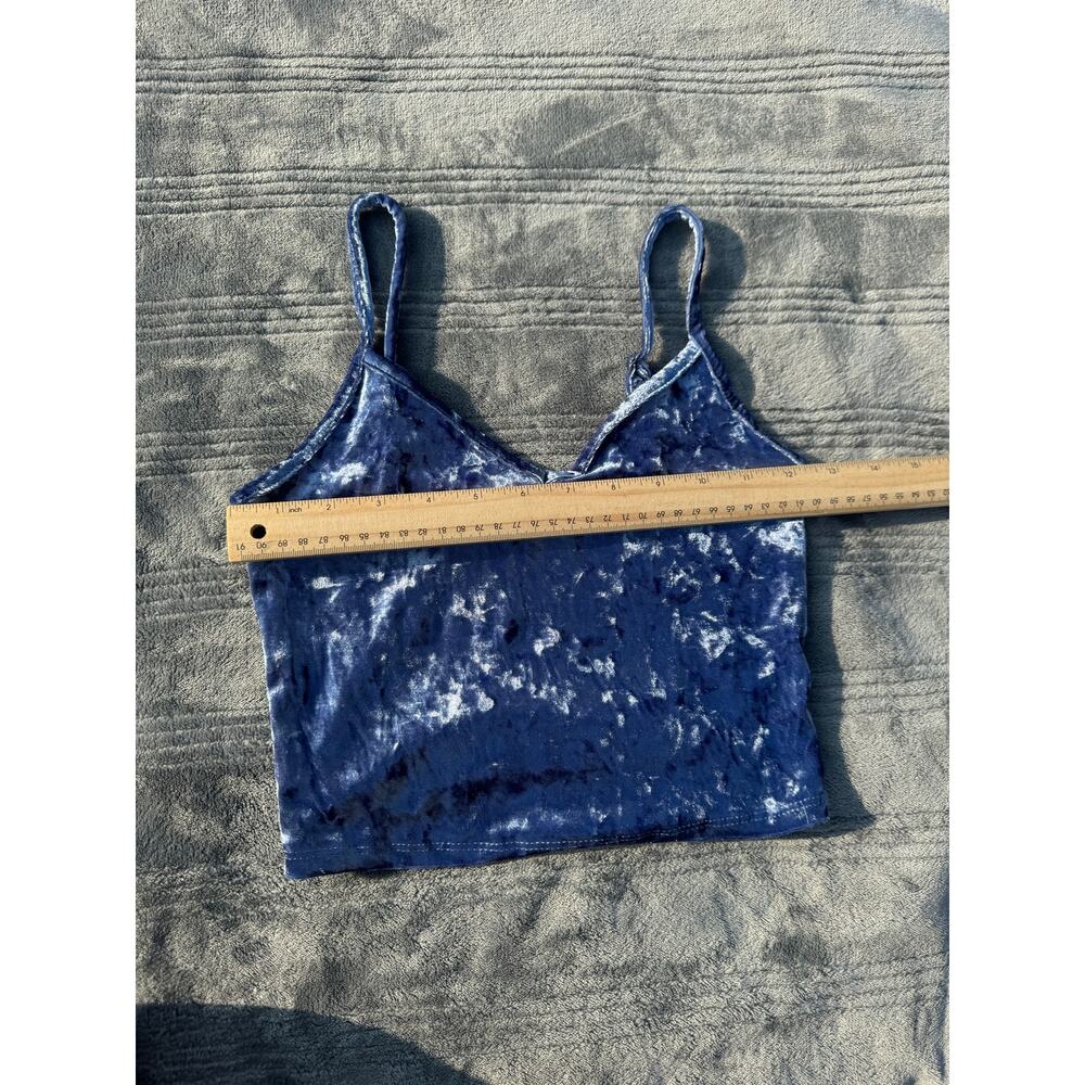 Forever 21 Blue Velvet Crop Top Tank Women's Small - Picture 7 of 10